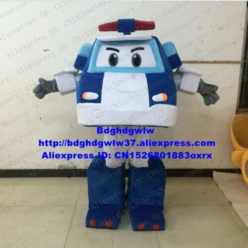 Blue Patrol Wagon Car Mascot Costume Adult Cartoon Character Outfit Suit Athletics Meet Cartoon Clothing zx885