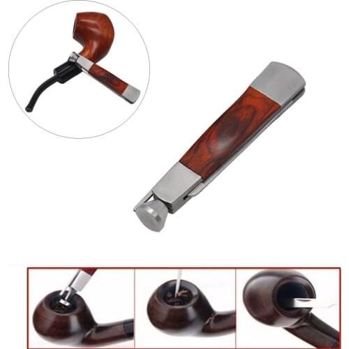 Tobacco Smoking 3in1 Red Wood Stainless Steel Pipe Cleaning Reamers Tamper Tool Home Garden Smoking Pipe Cleaning Tools 19DEC23