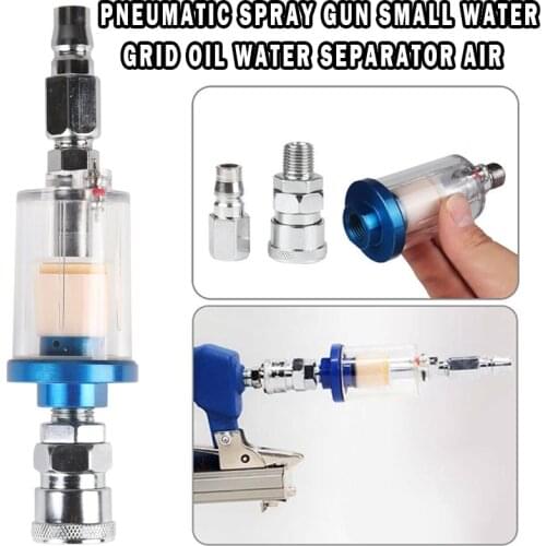 1/4" Compressed Air Water Oil Separator Mini Filter For Pneumatic Spraygun Home Improvement Mechanical Hardware Filter Tools