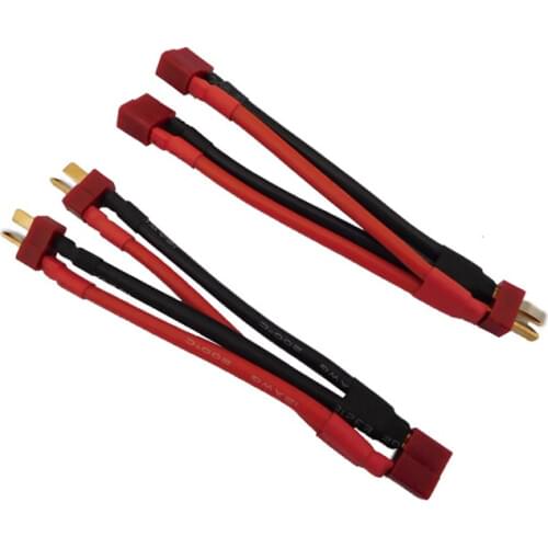 Deans Parallel Battery Connector Cable Dual Extension Y Splitter Silicone Wire T Plug Harness