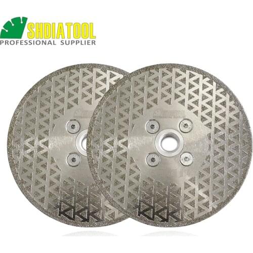 SHDIATOOL 2pcs 5" electroplated diamond cutting and grinding disc with double grinding sides for granite & marble