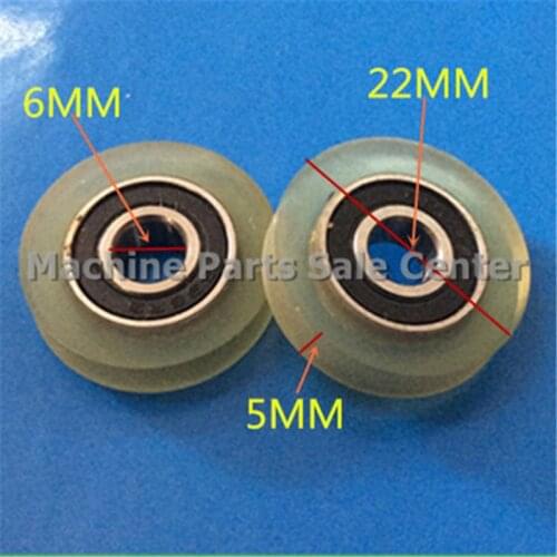 SWMAKER Free shipping F type idler pulley ball bearings 6*22*5 mm bearing 626 POM flat slide wheel Good Quality