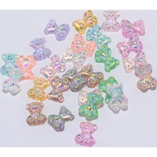 20Pcs 3D Nail Art Decoration Cute Bear Butterfly Colorful Sweet Girl Glitter DIY Art Manicure Rhinestone Decor Accessories