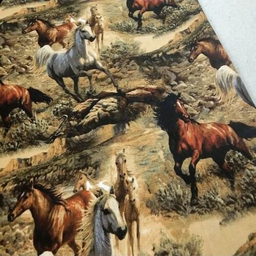ViaPhil Running Ferghana horse Plain 100% Cotton Fabric DIY sewing Tissue Telas Patchwork Textile Tilda