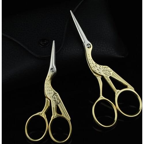 Zakka grocery retro small scissors European vintage golden coated bird design antique scissors handtool creative craft