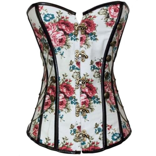 Gothic Rose Pattern Corset New Product Sexy Gathered Corset Ladies Breast Support Waist Waist All-Match Corset