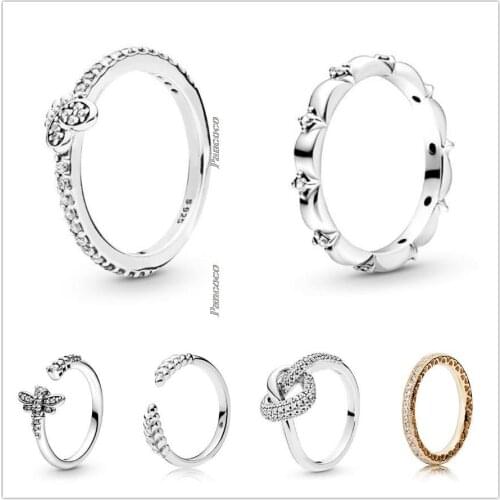 Original 925 Sterling Silver Bedazzling Butterfly With Crystal Rings For Women Wedding Party Gift Europe Fashion Jewelry