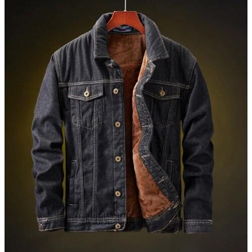 Winter High Quality Heated Motorcycle Jacket Thicken Black Denim Jacket Men