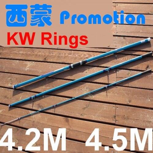 KW Large Ring 4.2M 640g 4.5M 725g Carbon Fiber Surf Casting Fishing Rod Tip-Butt Dia 3.3/3.1-25mm Bait 100-250g 148/158cm Packed