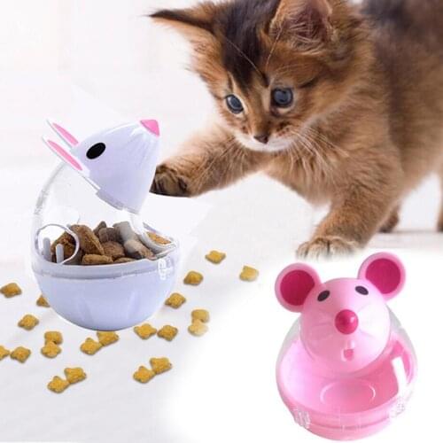 1PC Cat Toy Mice Food Rolling Leakage Dispenser Bowl Pet Feeder Playing Training Funny Toys For Cat Kitten Cats Toy Pet Supplies