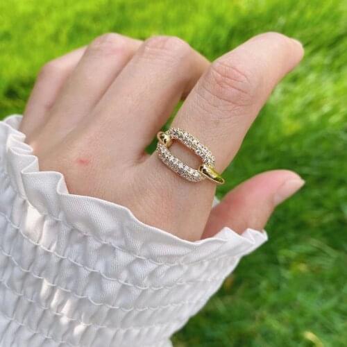 10Pcs Gold Colorcopper shiny zircon Star Rings For Women Geometric high quality Ring Trendy 2021 Jewelry Gifts Party