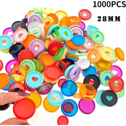 1000PCS Notebook Plastic Binder Ring 28MM Binder Buckle DIY 360 Degree Rotating Mushroom Hole Color Learning Binding Supplies