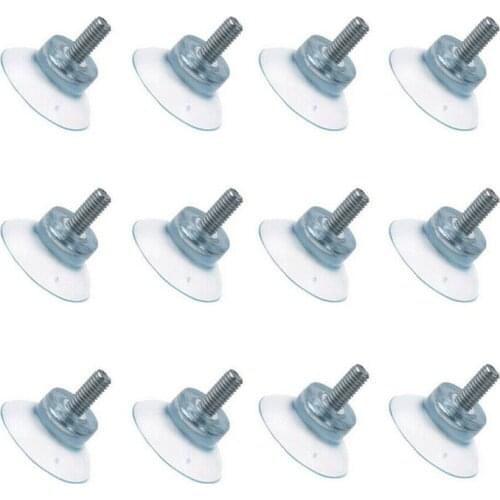 12pcs Clear Rubber Suction Cups Mini M6 Screws Strong Suction Cups For Glass Table Wall Protector Transparent Sucker