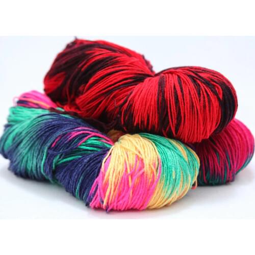 50g/Set Tie-Dye Milk Cotton Crochet Yarn Anti-Pilling Hand Knitting Colorful Crochet Yarn Thread For Cardigan Scarf Hat Sweater