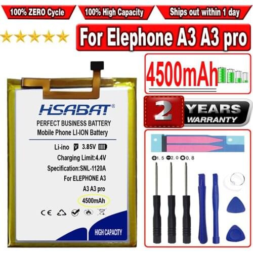 HSABAT 4500mAh Battery for Elephone A3 / A3 Pro