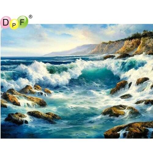 DPF DIY The sea 5D diamond mosaic full square diamond painting cross stitch wall painting home decor diamond embroidery crafts