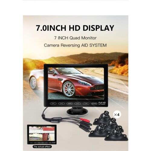 4 in 1 360 camera auto 7 Inch car Monitor reversing Backup camera Parking Tablet system rear view mirror front Rear Side camera