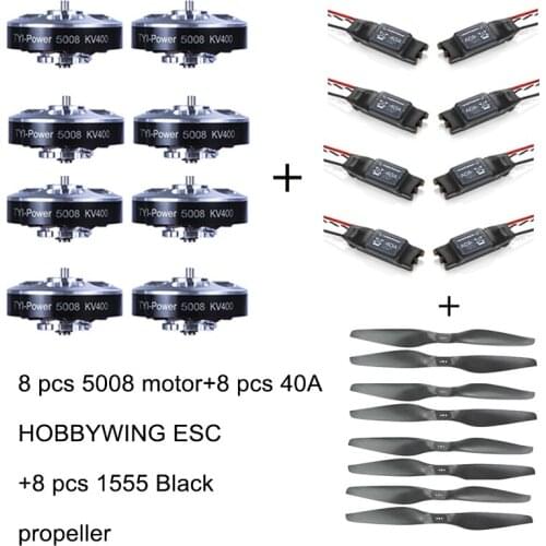 8pcs 5008 400KV Brushless Motor +8pcs 40A ESC +8pcs 1555 Propeller for RC Plane