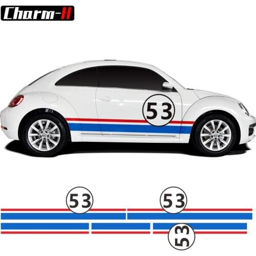 Car Styling Door Side Stripes Hood Roof Rear Body Vinyl Decal Stickers for Volkswagen Beetle A5 2011-Present Accessories