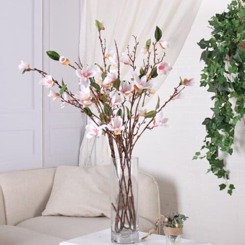 90cm Magnolia Artificial flowers Long stem Fake magnolia Silk Vase flowers arrangment Orchid for Home Hotel Garden Wedding Decor
