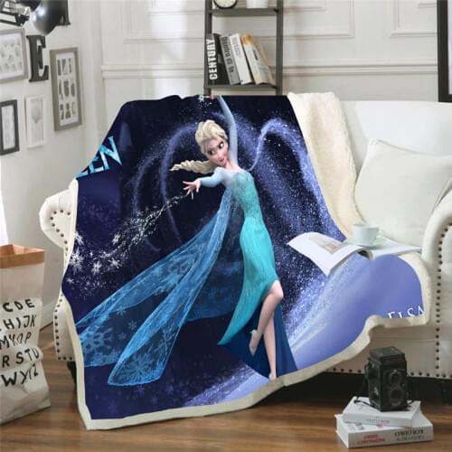 Disney New Frozen 2 Little Blanket Girl Cover Blanket Double Thicken Winter Cover Leg Siesta Blanket Single Office Blanket