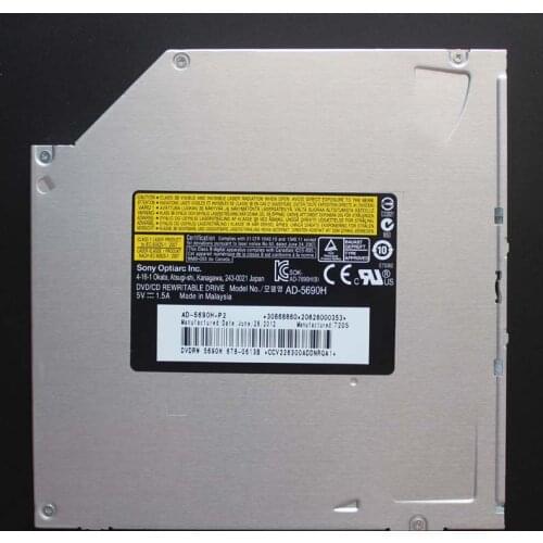 For Sony AD-5690H AD-5680H 8X DVD RW RAM DL Burner 24X CD-R Writer Slot-in Laptop 12.7mm SATA Internal Slim Drive