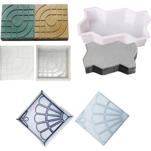 Path Paving Mould Yard Mud Road Driveway Pavement Brick Stone Block Making Plastic Mold Cement Concrete Stepping Mold