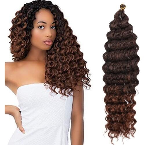 Freetress Deep Wave Twist Crochet Hair Natural Synthetic Afro Curls Crochet Braids Ombre Braiding Hair Extension For Woman