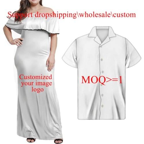 Jackherelook Custom Image/Logo Brand Design Off Shoulder Maxi Dresses for Womens Summer Beach Bodycon Long Dresses Vestido Mujer