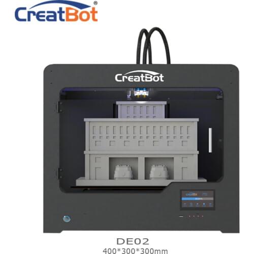 Metal extruder DE02 400*300*300mm 400 degrees Dual Extruder Creatbot 3d printer Large Size FDM 3D Machine House Use for sale