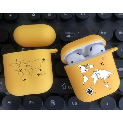 Fashion World Travel Candy yellow TPU silicone Bluetooth Airpod Case For Airpods 1/2 Airpods pro soft cover