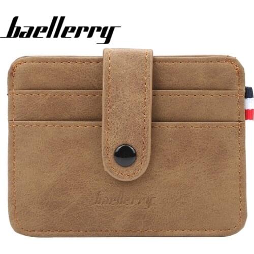 Baellerry Men Card Holder Multi Card Coin Purse Business Bank Bus Card Clip PU Leather Passport Holder for Male tarjetero hombre