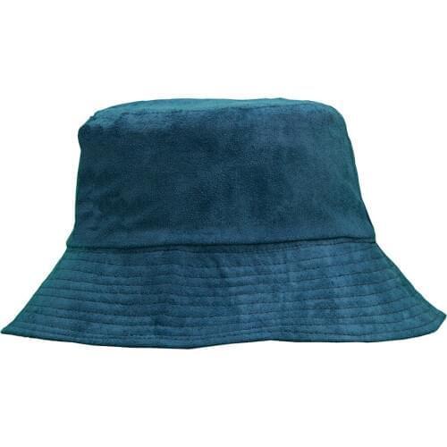 Bucket hat New European and American suede fisherman hat with wide brim pure color plate double basin hat autumn outdoor sun hat