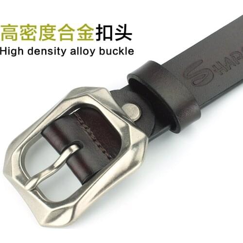 New luxury mens genuine leather belt male strap new wild fashion prevent allergies retro double pin buckle high quality