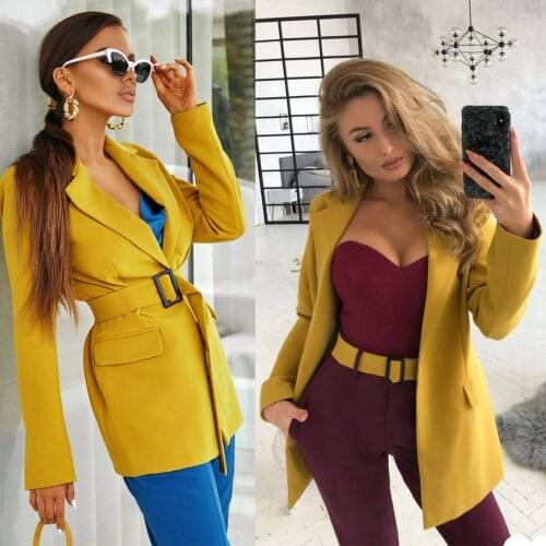 Sexy Streetwear Women Suits Long Sleeve With Belt Fashion Pants Blazer Party Office Lady Prom Female Vintage Coat 2 Pieces