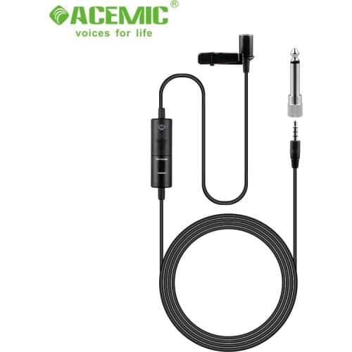 ACEMIC EM1 Clip-On Mic Low handling noise Omni-directional condenser Lavalier Microphone for Smartphones Camera/Mobile