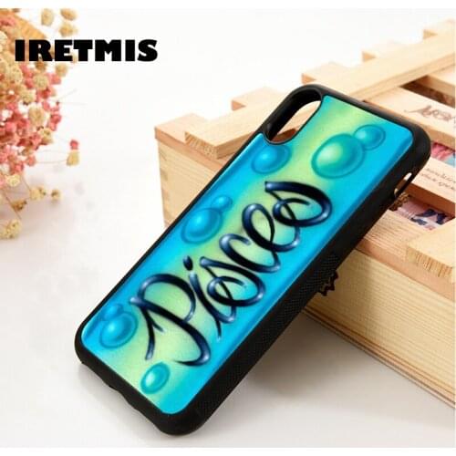 Iretmis 5 5S SE 2020 6 6S Silicone Rubber Phone Case Cover for iPhone 7 8 Plus X Xs 11 12 MINI Pro Max XR Pisces