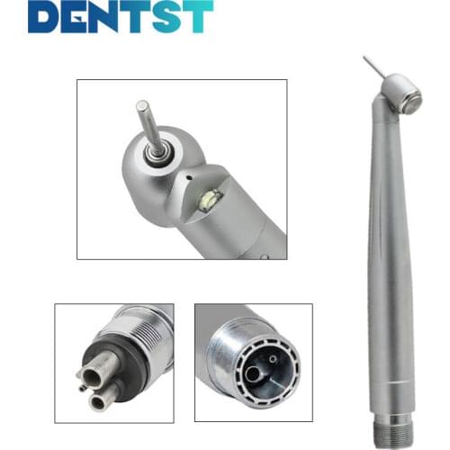 Dentst Dental 45 Degree High Speed Turbine Handpiece With E-Generator LED Light 4 / 2 Hole
