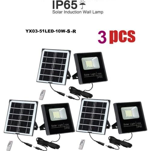 3pcs 51leds Solar smart on at night Solar Power Street light Outdoor Garden light wall lamp Waterproof Energy Saving Yard Path H
