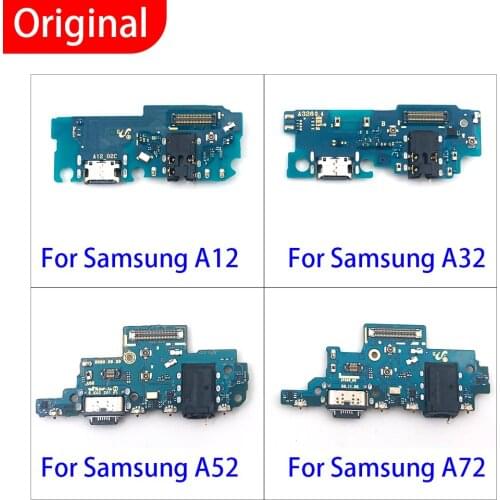 10PCS Original New For Samsung A12 A52 A72 USB Charging Port Connector Dock Board With Microphone Flex Cable Replacement Parts