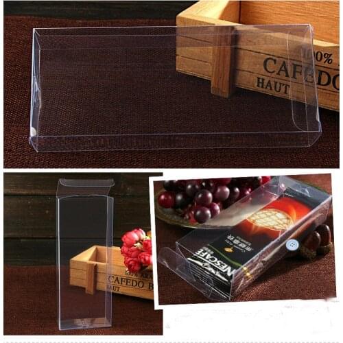 100pcs 3*6*15cm Wedding PVC Box Clear Gift Craft Cosmetic Display Box Small Jewelry Packing Holder Transparent Plastic Box
