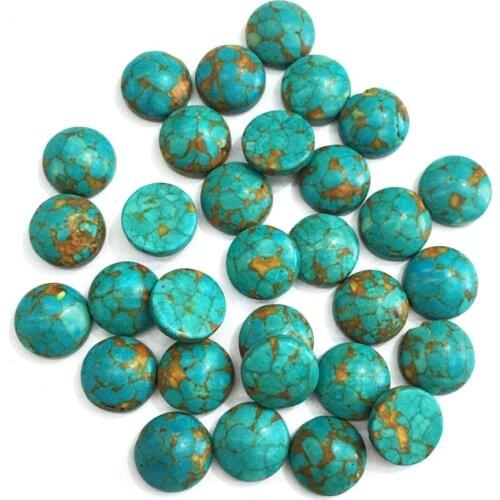 20PCS Natural Stones Blue turquoise Jade Stone Cabochon No Hole Beads for Making Jewelry DIY Ring accessories Scattered beads