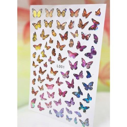 3D Sticker for Nails Colorful Butterfly Adhesive Nail Sticker Foil Decals Sexy Nail Art Decorations Manicure Accessories