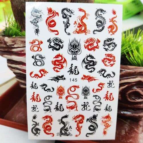 3D Nail Sticker Decals Self-adhesive Stickers for Nails Gods Favor Chinese Dragon Stickers for Manicure Nail Art Decoration