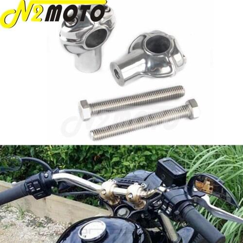 1 Pair Aluminum Old School Handlebar Riser 1" 25mm Handle Bar Clamp Mount for Harley Sportster Triumph Cafe Racer Yamaha