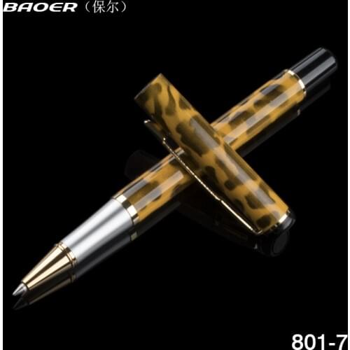 Baoer 801 Orange yellow Roller Ball Ben Stationery School Office Writing Pensluxury writing gift pens