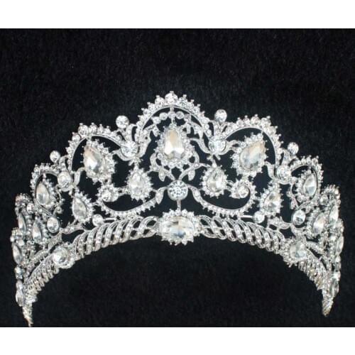 Big Pearl crystal beads handmade bride Gold crown headwear wedding tiara women headdress princess crown wedding style