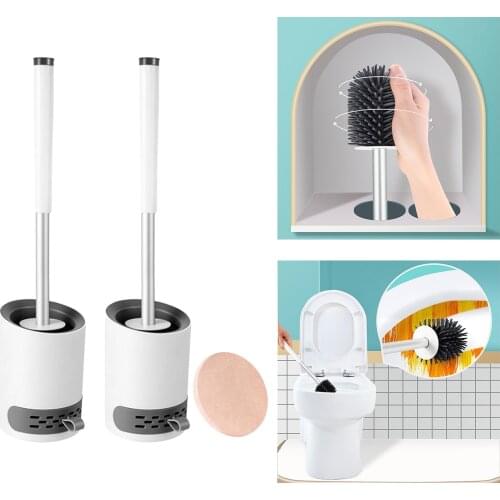 Toilet Brush with Holder Floor-Standing Wall-Mounted Base not include diatom mud
