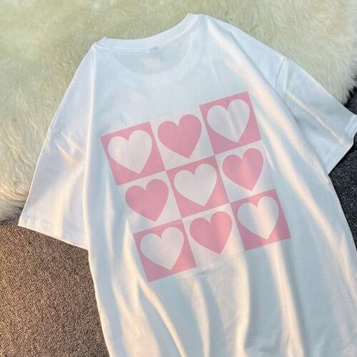 Printing T-shirt Summer Short-Sleeved Round O-Neck Mens Fashion Loose Cotton All-match Style INS Lovers Student BF