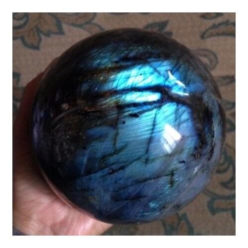 50-60mm Halloween NATURAL Labradorite Crystal Sphere Blue Orb Gem Stone